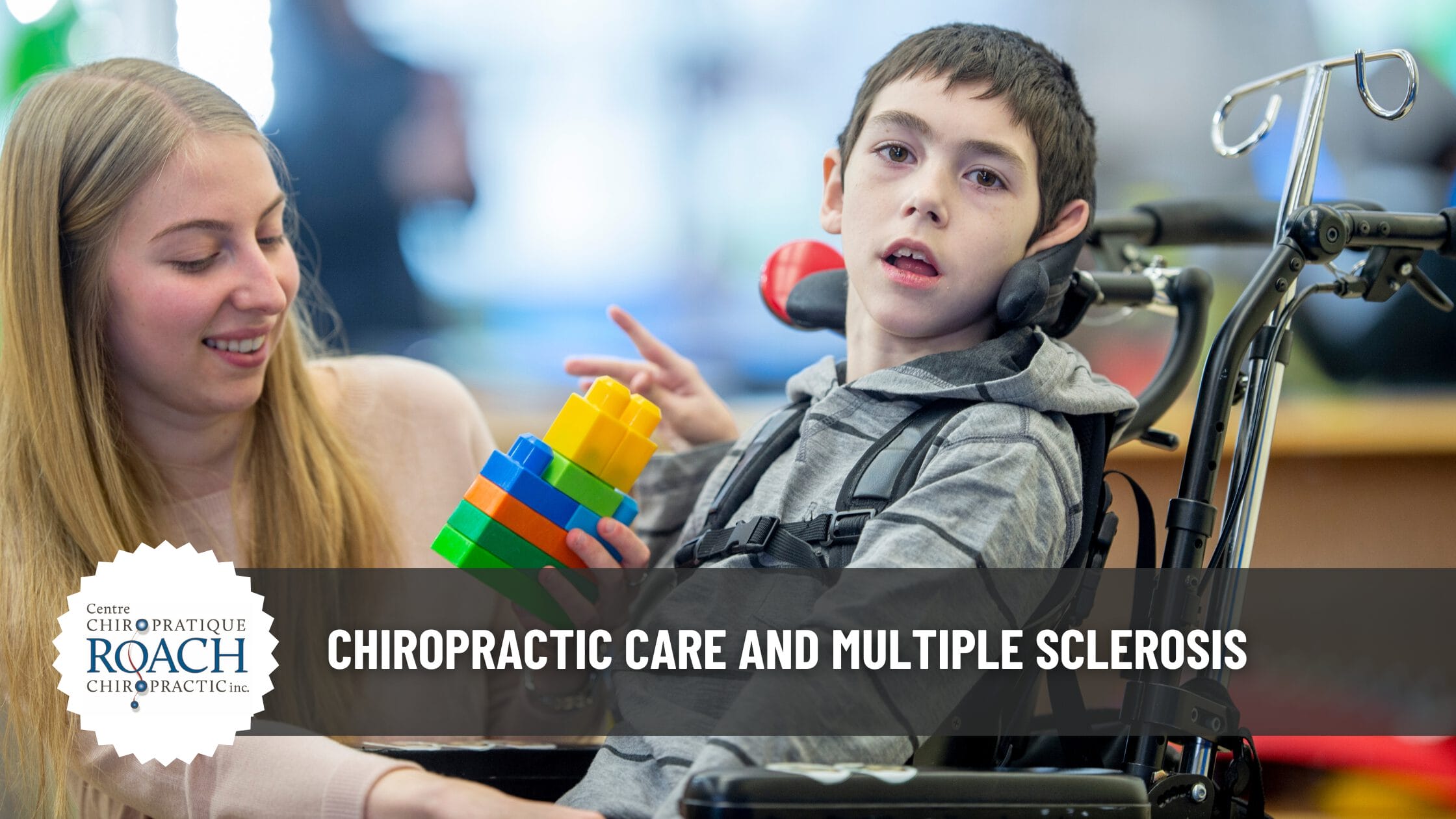 woman helping young person in wheelchair with multiple sclerosis