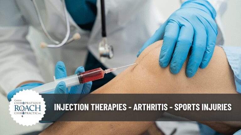 person receiving an injection for managing arthritis and sports injuries from a professional.