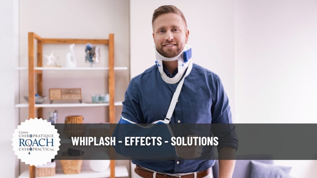 a man in a neck brace and arm sling recovering from whiplash