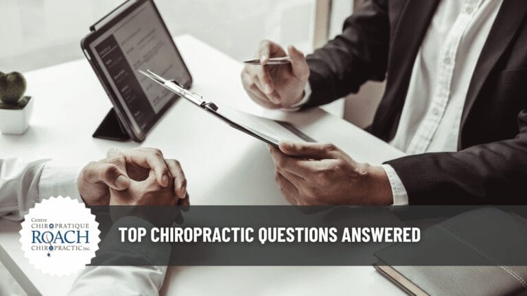 a chiropractor holding a clipboard, answering common chiropractic-based questions