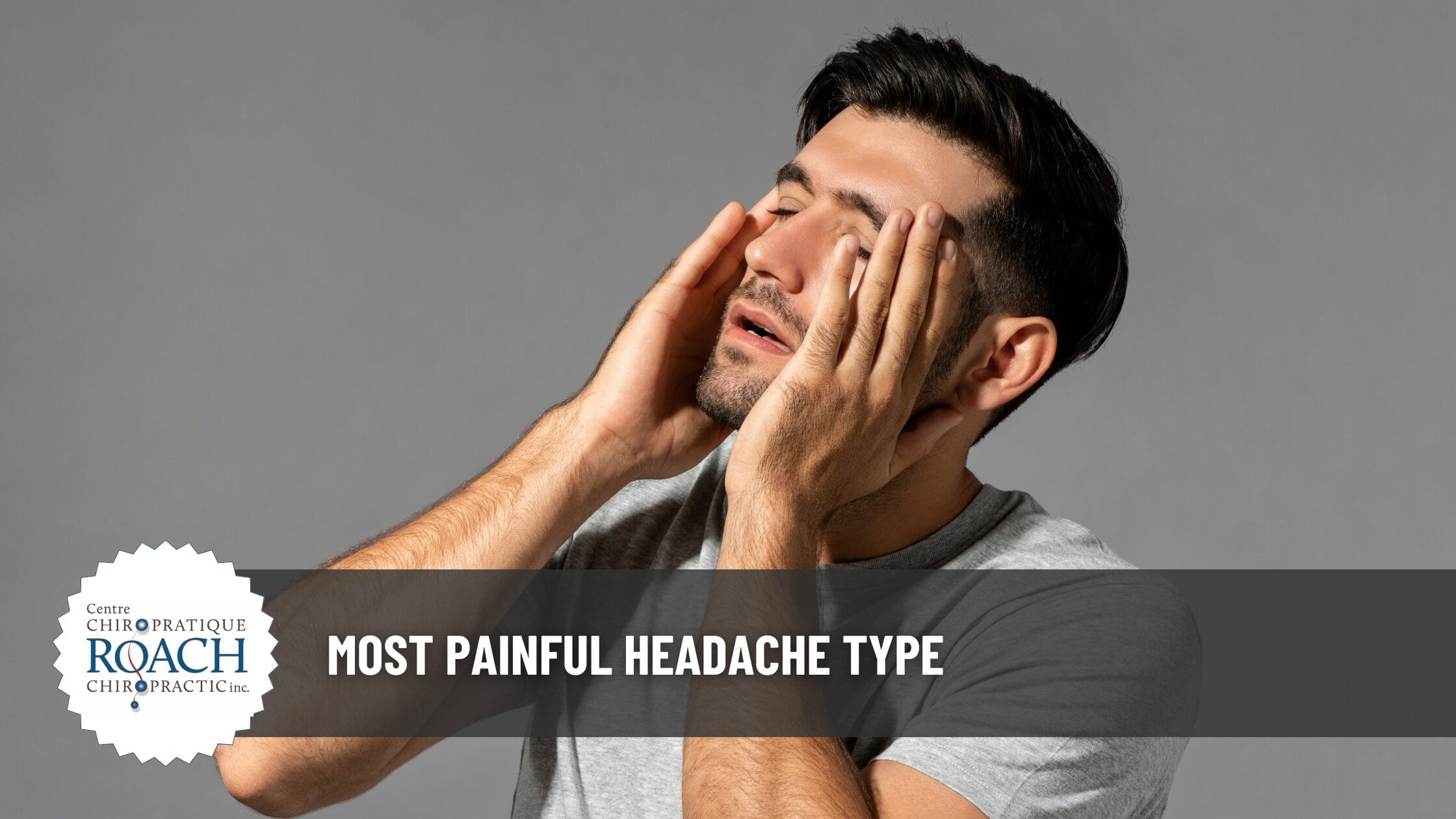 Most Painful Headache Type 2 man with his hands pressed against his face experiencing a cluster headache
