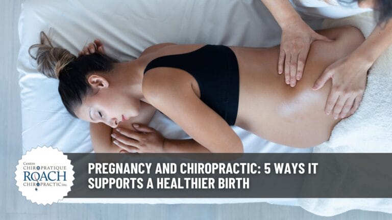 A pregnant woman receiving chiropractic care