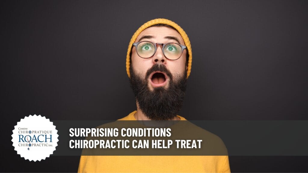 a man in a yellow shirt and beanie looking shocked about the various conditions chiropractic care can help with aside from back pain
