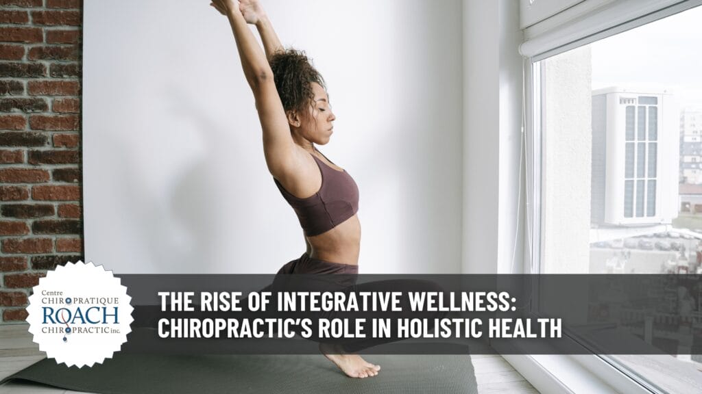 a woman performing holistic wellness stretches as outlined in her chiropractic care plan