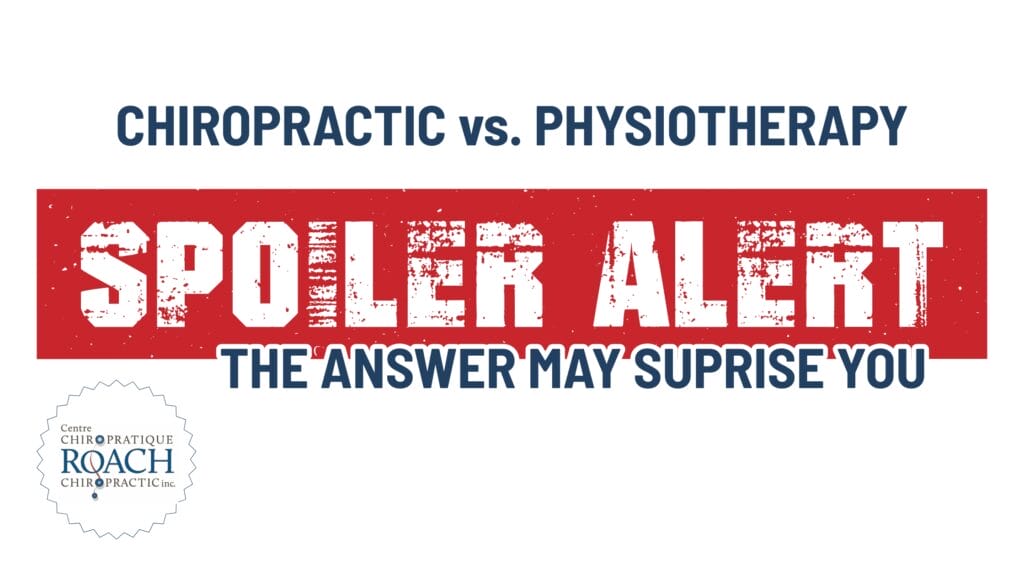 Chiropractic vs Physiotherapy: Which Is Better for Lower Back Pain? 5 a spoiler alert banner with the question chiropractic vs physiotherapy and a hint that the answer may surprise you