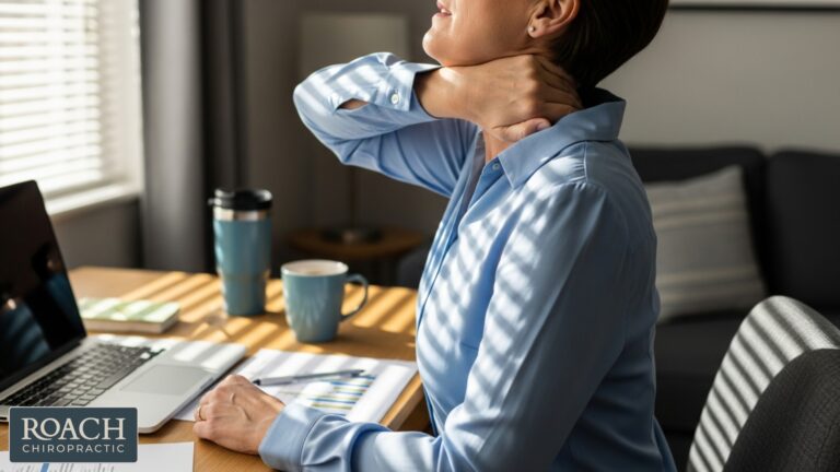 Bedford chiropractor performing spinal adjustment for neck pain relief