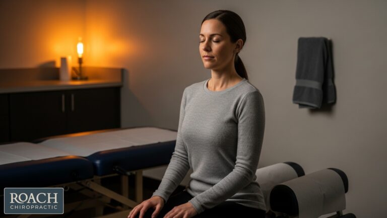 Chiropractor performing hands-on spinal adjustment for natural back pain relief in Bedford NS