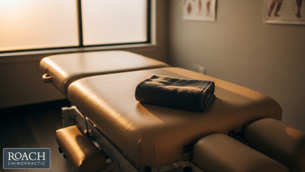Bedford chiropractor performing spine alignment to restore natural spinal curve