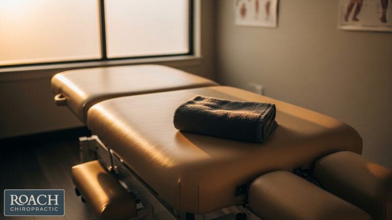 Bedford chiropractor performing spine alignment to restore natural spinal curve