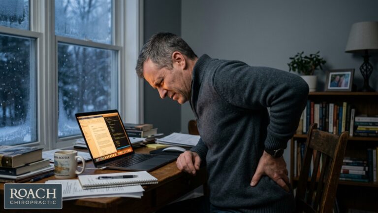 Bedford chiropractor performing spinal decompression therapy on a patient in winter