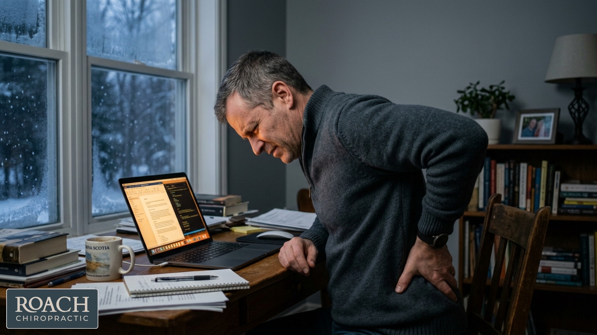Bedford chiropractor performing spinal decompression therapy on a patient in winter
